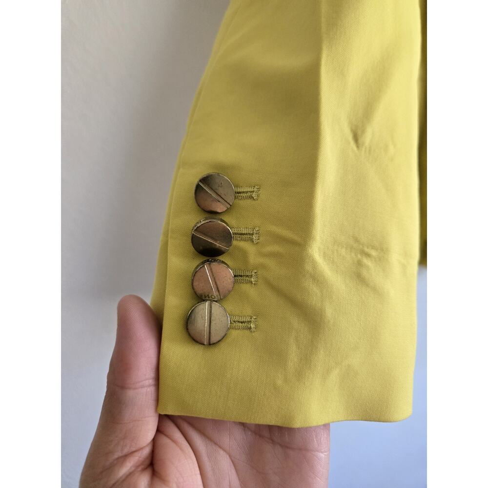 Monse Womens Oversized Wool Blazer Coat Jacket Lemon Yellow Sz 8 Business Event - Picture 7 of 13